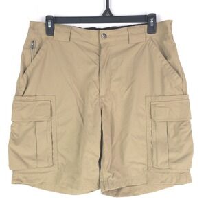 Duluth Trading Dry On The Fly Men Large 9" Cargo Shorts Camel Nylon Quick Dry